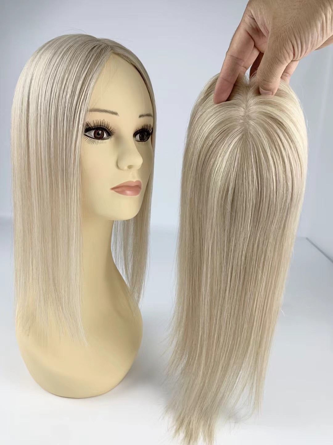 3*5 Silk Base Topper For Women Virgin Human Hair Topper For Thin Hair Full Cuticles