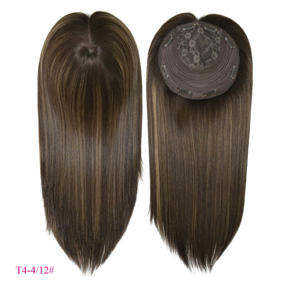 Full Cuticles Jewish Hair Topper 8x8 Cap with 4*4 Silk Base Hair Piece For Women