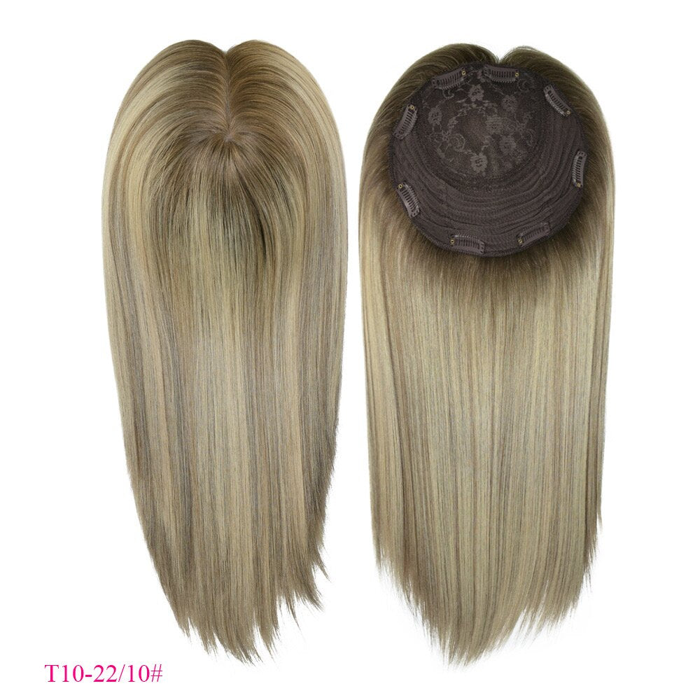 Full Cuticles Jewish Hair Topper 8x8 Cap with 4*4 Silk Base Hair Piece For Women