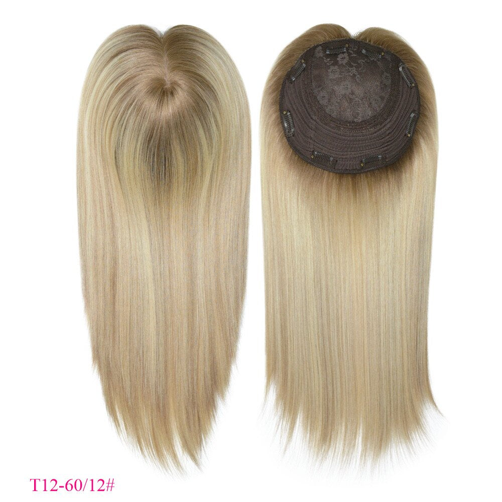 Full Cuticles Jewish Hair Topper 8x8 Cap with 4*4 Silk Base Hair Piece For Women