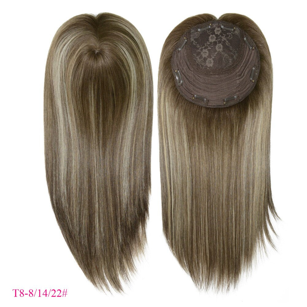 Full Cuticles Jewish Hair Topper 8x8 Cap with 4*4 Silk Base Hair Piece For Women