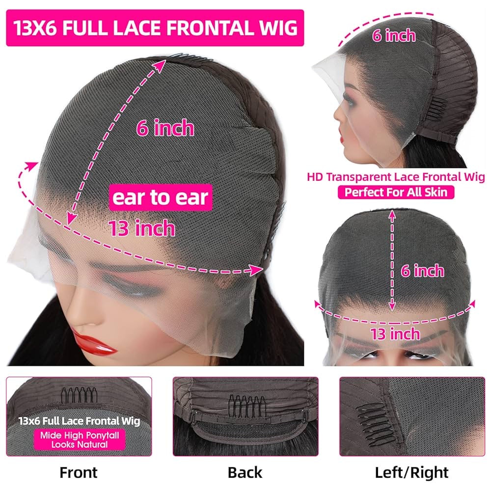 Raw Indian Hair Wavy Wig HD Lace Frontal Wig 13*6 Full Lace Frontal Wig