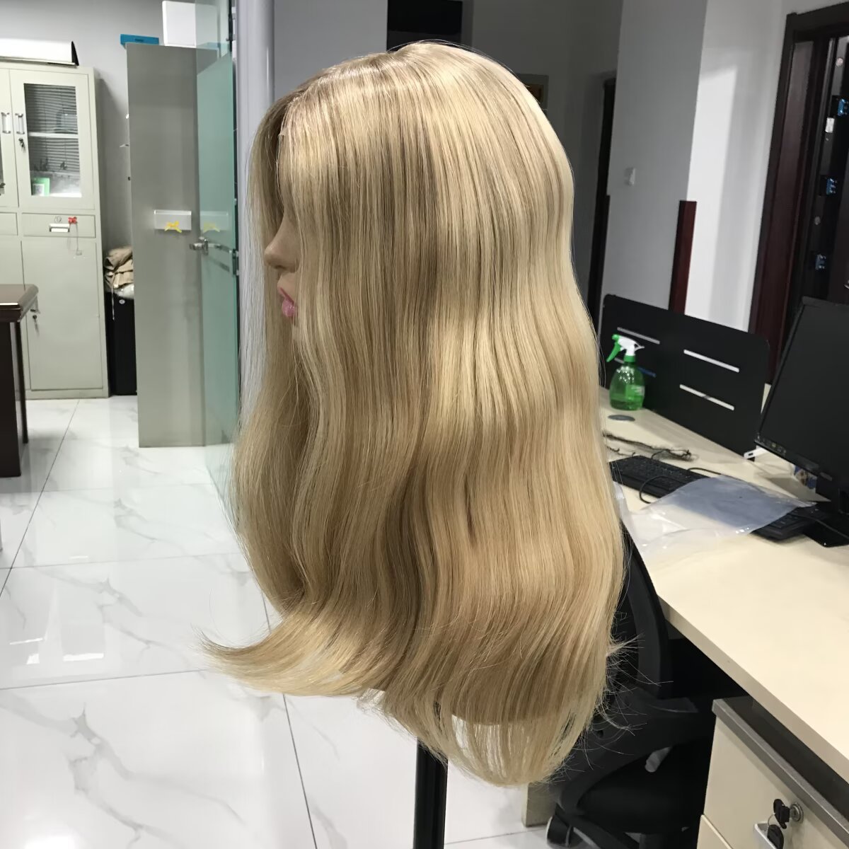 Silicone Medical Wig On Hand