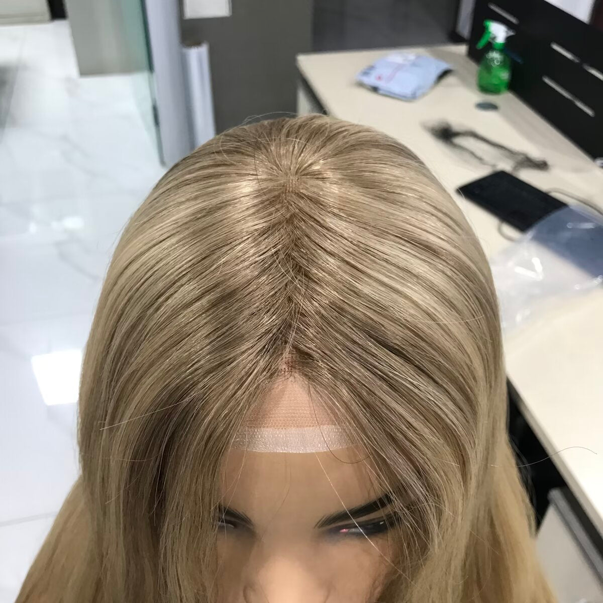 Silicone Medical Wig On Hand