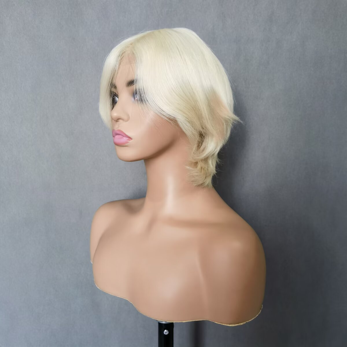 European Hair Short Medical Wig On Hand