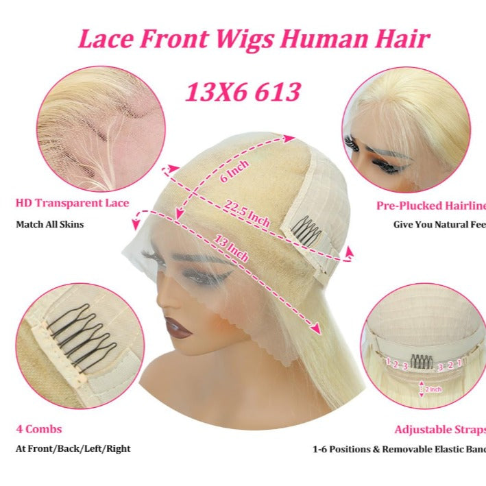 13*6 HD Lace Frontal Wig 613 Blonde Wig Virgin Hair Wig