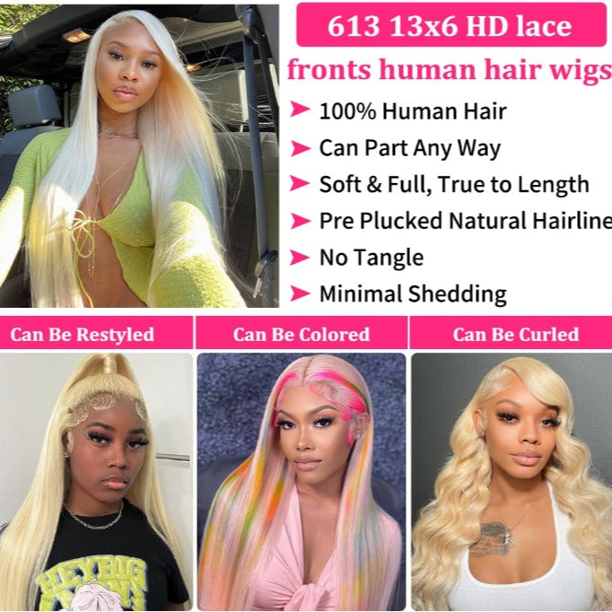 13*6 HD Lace Frontal Wig 613 Blonde Wig Virgin Hair Wig
