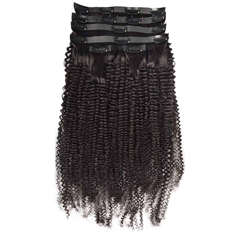 Raw Hair PU Clip In Hair Extension Kinky Curly Body Wave Deep Curly Kinky Straight