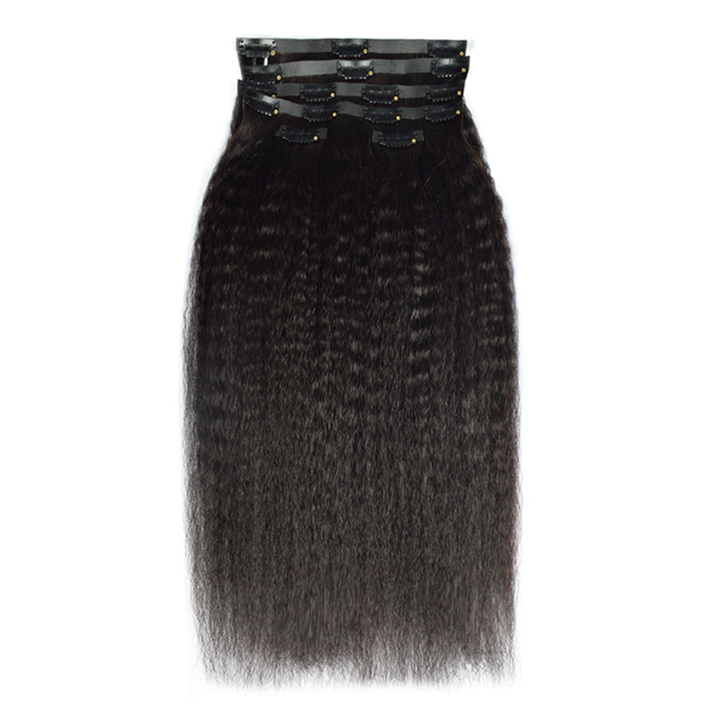 Raw Hair PU Clip In Hair Extension Kinky Curly Body Wave Deep Curly Kinky Straight