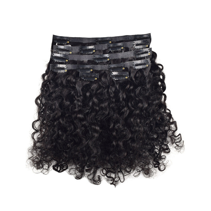 Raw Hair PU Clip In Hair Extension Kinky Curly Body Wave Deep Curly Kinky Straight