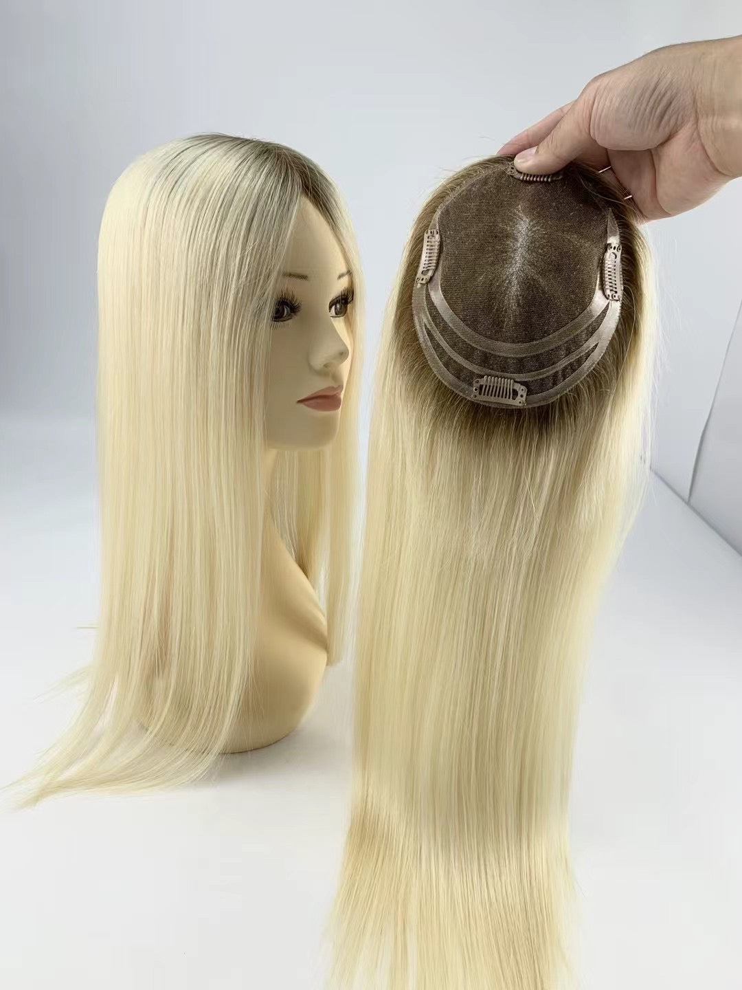 6*5.5 Swiss Lace Topper For Women Virgin Human Hair Topper For Thin Hair