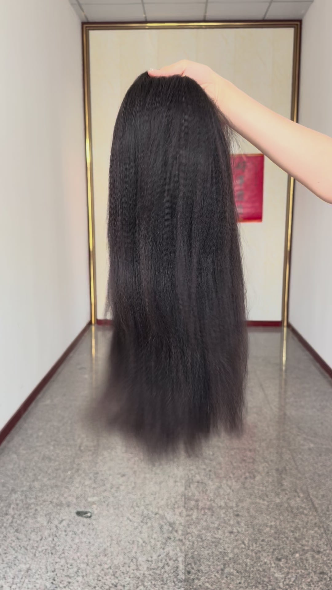 Indian Raw Hair Half Wig Yaki Hair Flip Over Wig