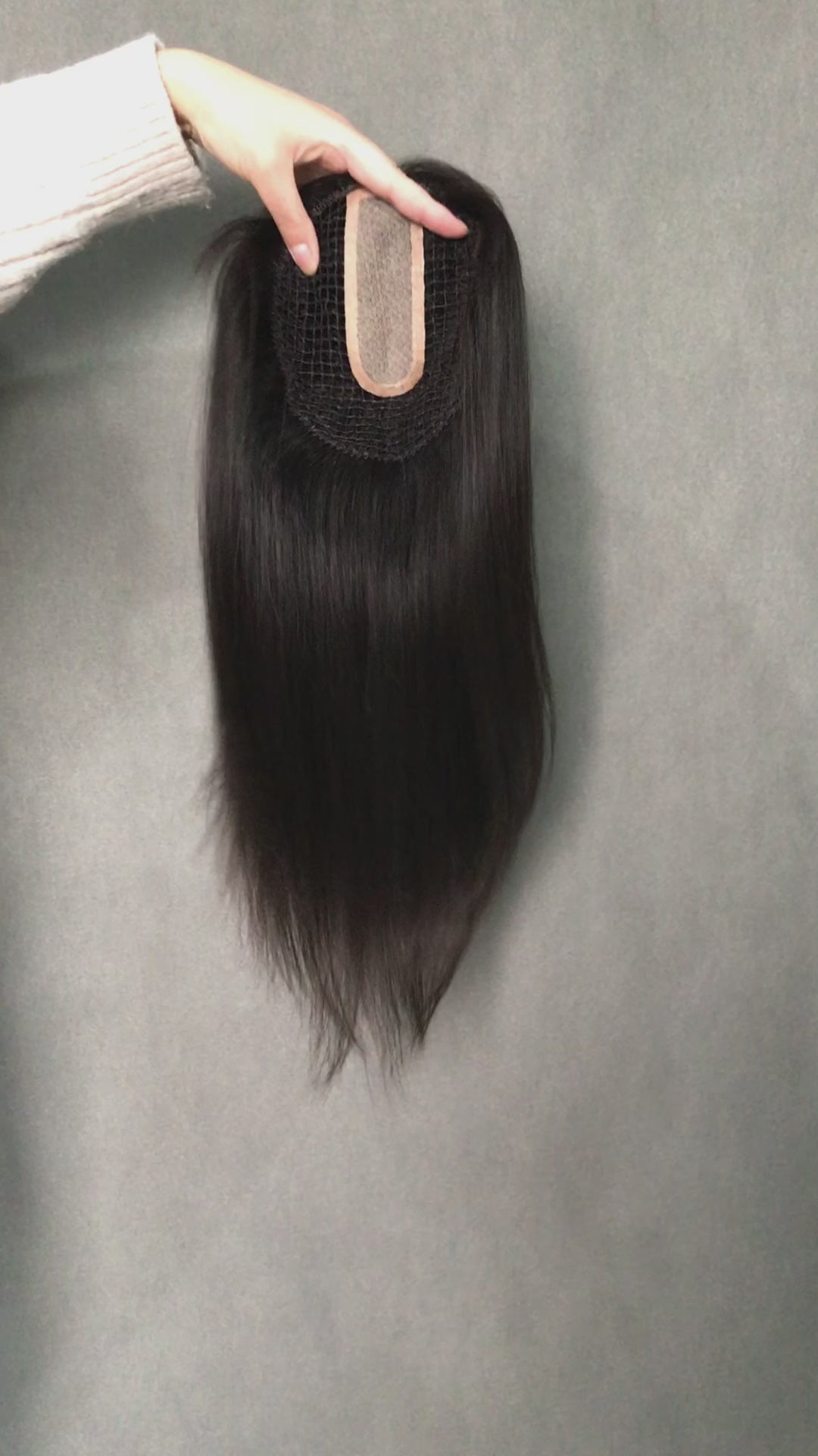 Fishing Net Hair Topper For Women With Silk Base 6x6.5 Cap 16 Inch Human Hair Topper For Thin Hair