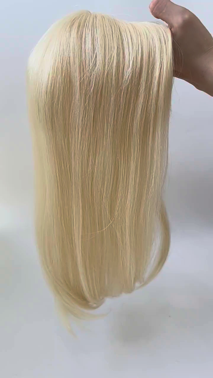 Ultra breathable Fishing Net Hair Topper For Women 6x6.5 Cap 16 Inch Human Hair Topper For Thin Hair