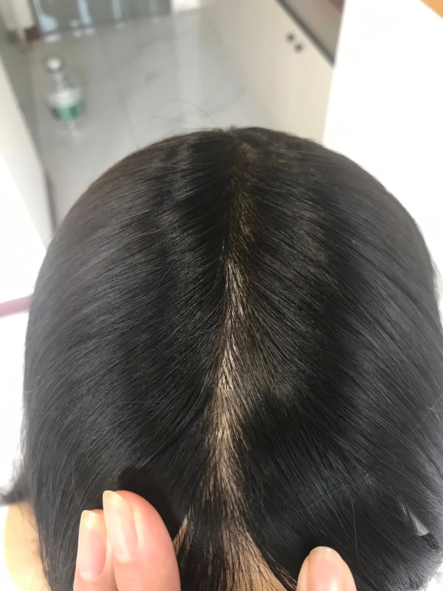 PU Skin Human Hair Topper For Women