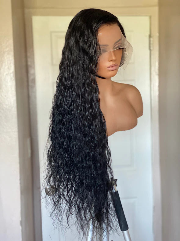Raw Temple Hair Wig 13*6 Full Frontal HD Lace Deep Wave Wig