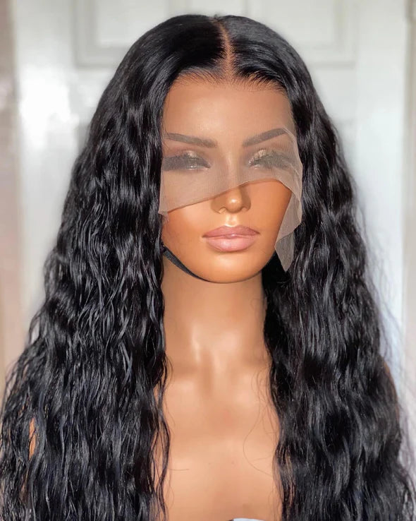 Raw Temple Hair Wig 13*6 Full Frontal HD Lace Deep Wave Wig