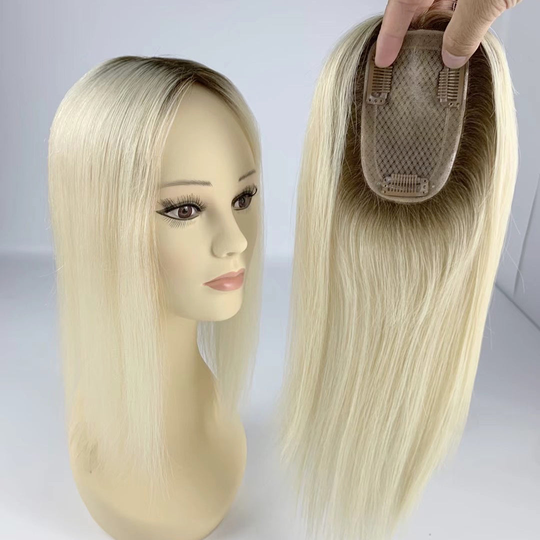 3*5 Silk Base Topper For Women Virgin Human Hair Topper For Thin Hair Full Cuticles