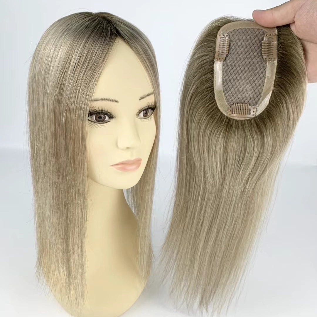3*5 Silk Base Topper For Women Virgin Human Hair Topper For Thin Hair Full Cuticles