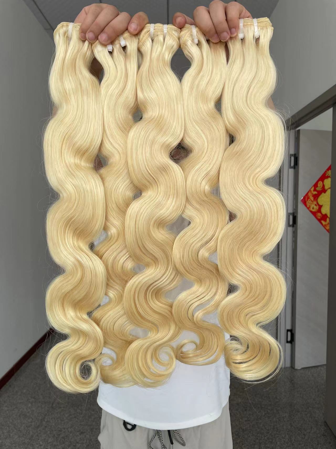 Indian Raw Hair Bundles Raw Blonde Human Hair 3 Bundles deal