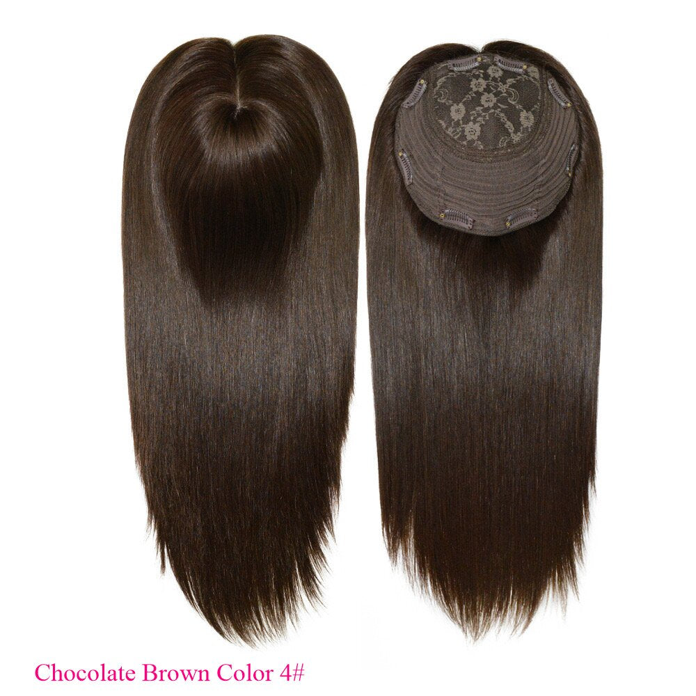 Full Cuticles Jewish Hair Topper 8x8 Cap with 4*4 Silk Base Hair Piece For Women