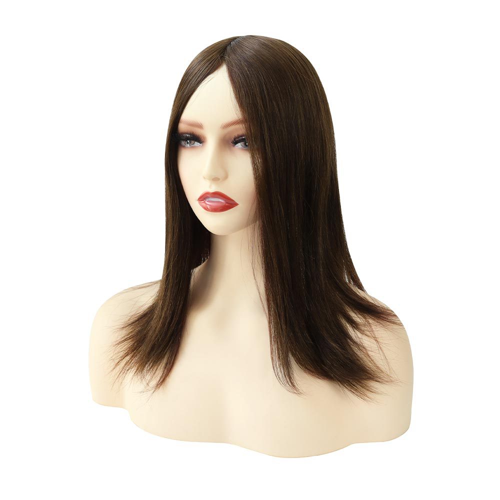 PU Skin Human Hair Topper For Women