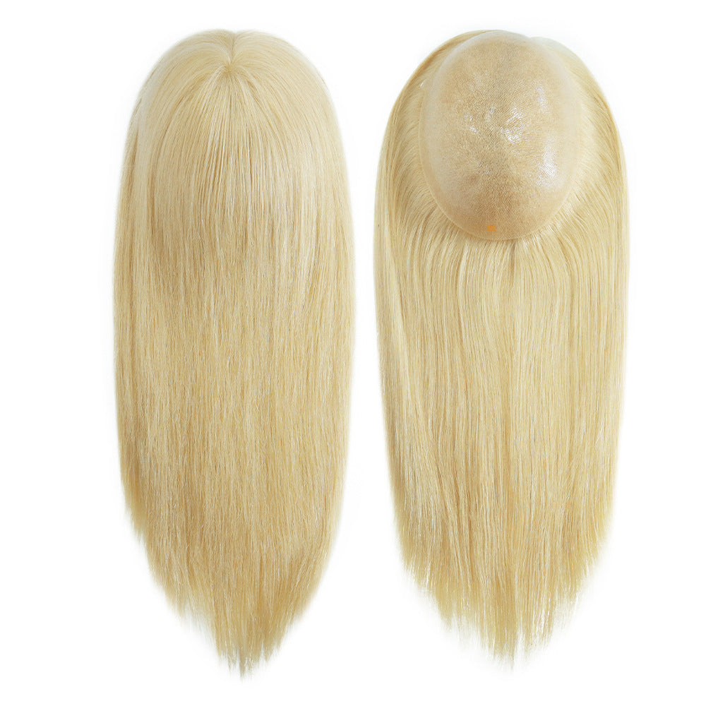 PU Skin Human Hair Topper For Women