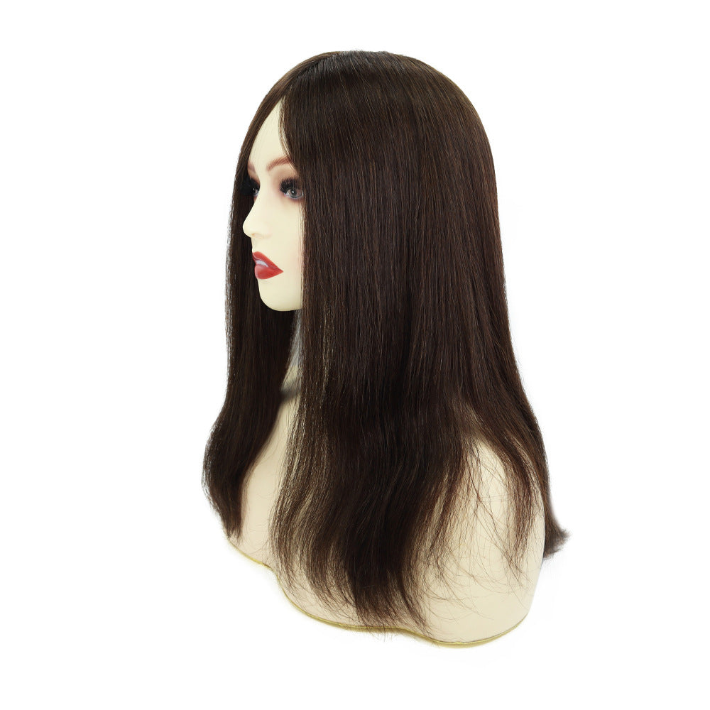 PU Skin Human Hair Topper For Women