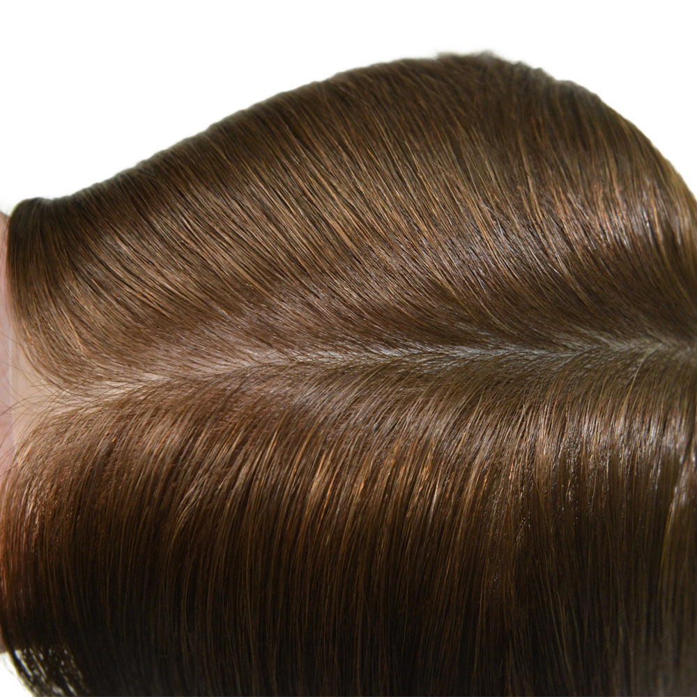 PU Skin Human Hair Topper For Women