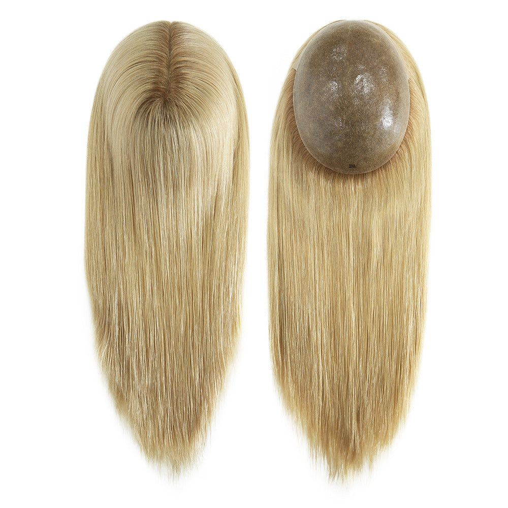 PU Skin Human Hair Topper For Women