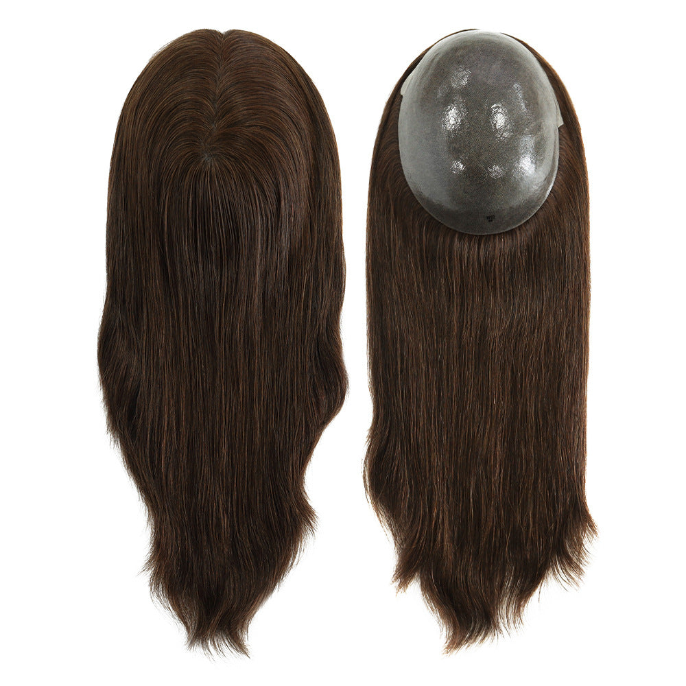 PU Skin Human Hair Topper For Women