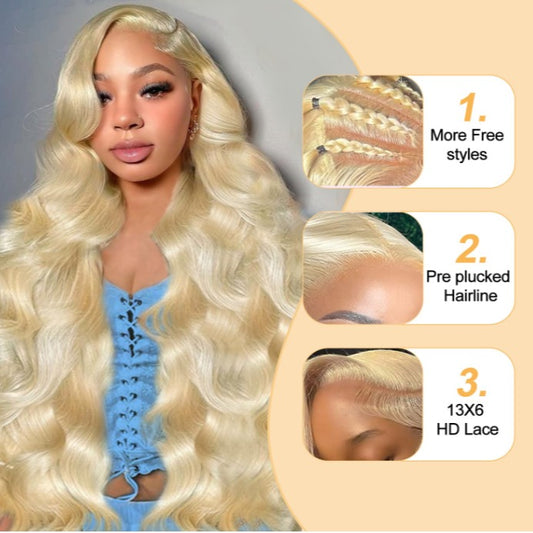 13*6 HD Lace Frontal Wig 613 Blonde Wig Virgin Hair Wig