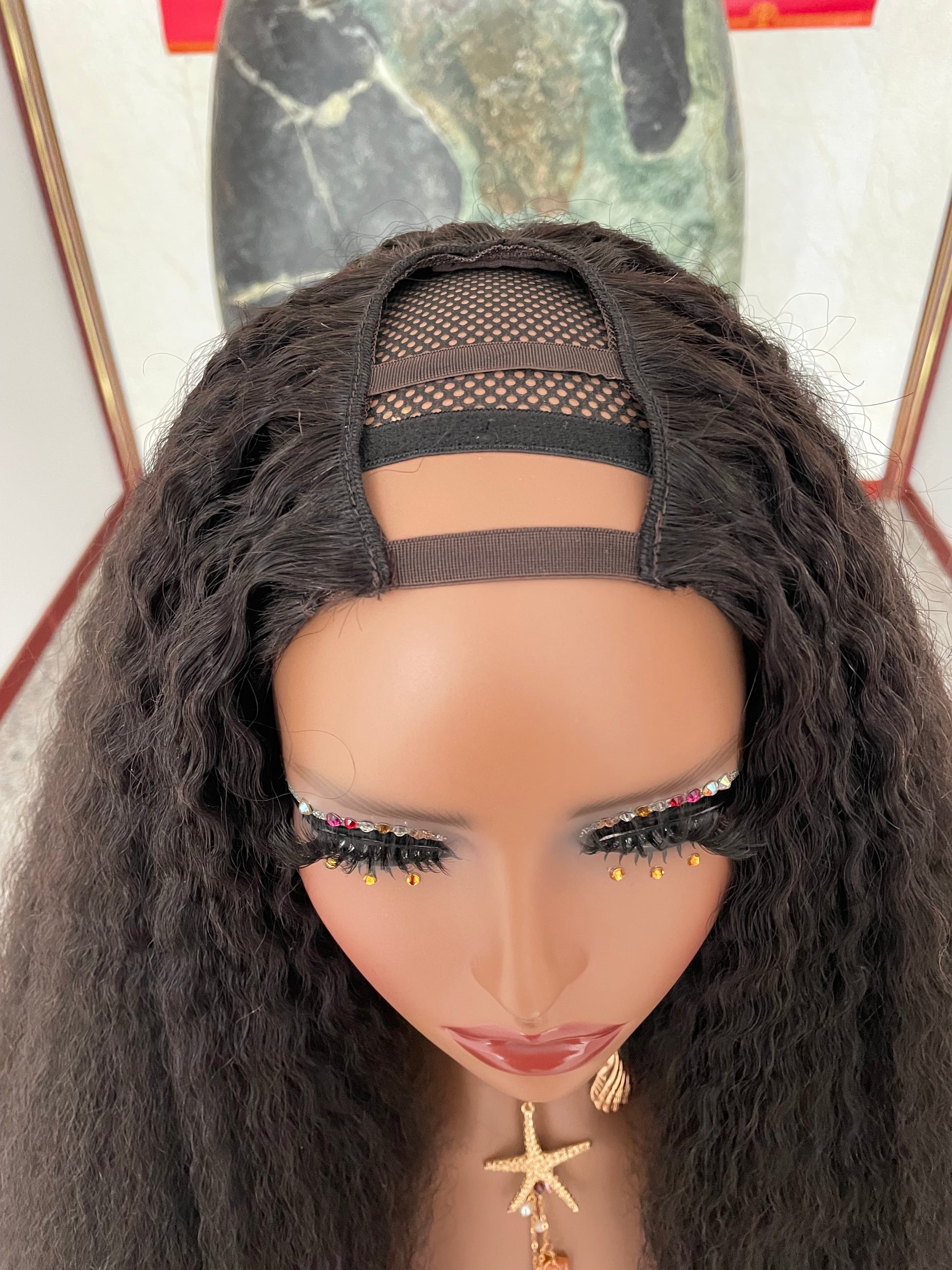 Kinky Straight U Part Wig Raw Human Hair