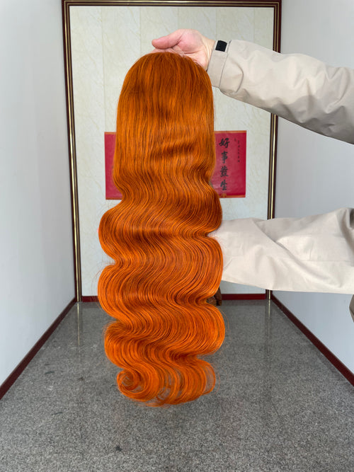 350 Copper Color Wig 13*4 Transparent Lace Full Lace Frontal Wig