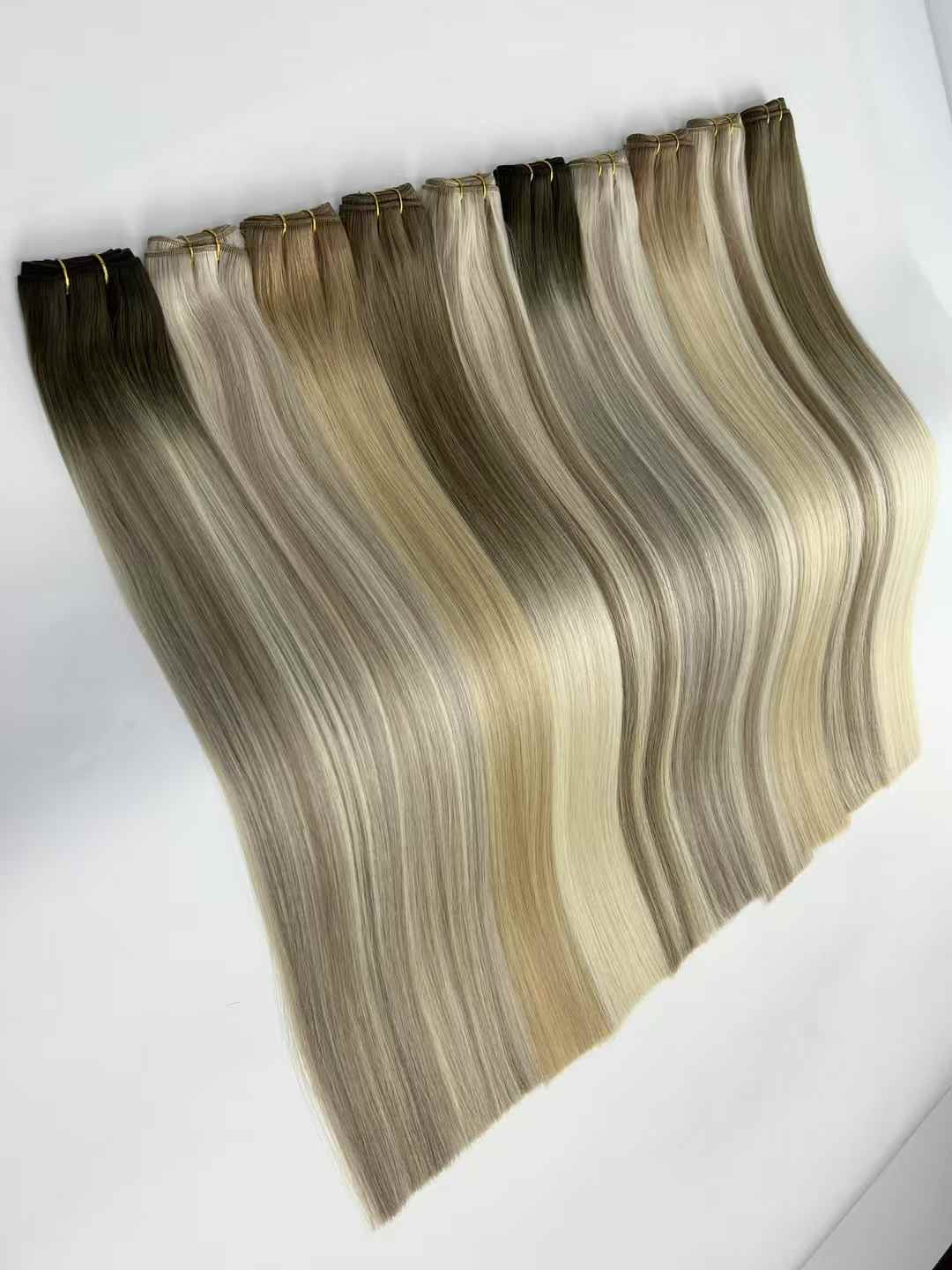 Machine Weft Hair Extension Russian Virgin Hair Weft Extensions