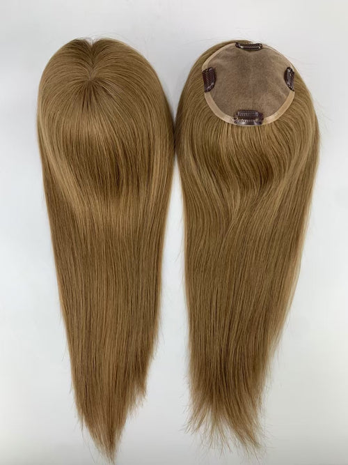5*5 Mono Lace Topper For Women Virgin Human Hair Topper For Thin Hair Full Cuticles