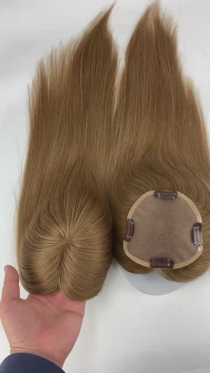 5*5 Mono Lace Topper For Women Virgin Human Hair Topper For Thin Hair Full Cuticles