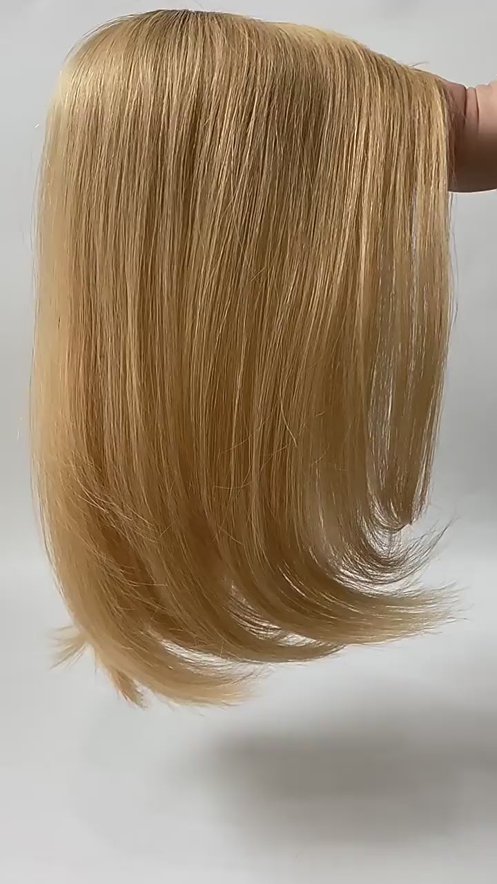 PU Skin Human Hair Topper For Women