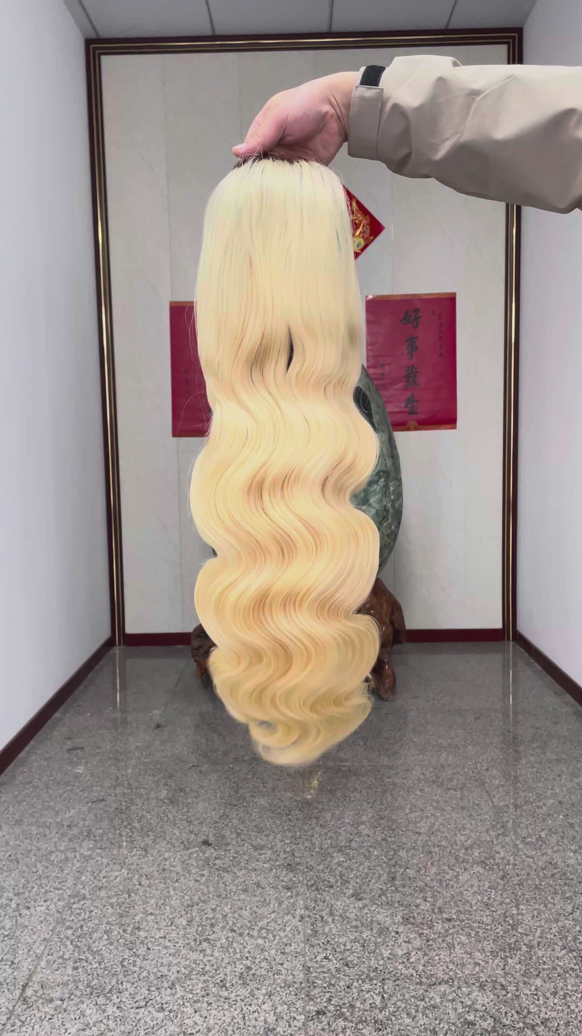 One Single Donor Raw Hair Wig Blonde 613 Wig with Dark Root