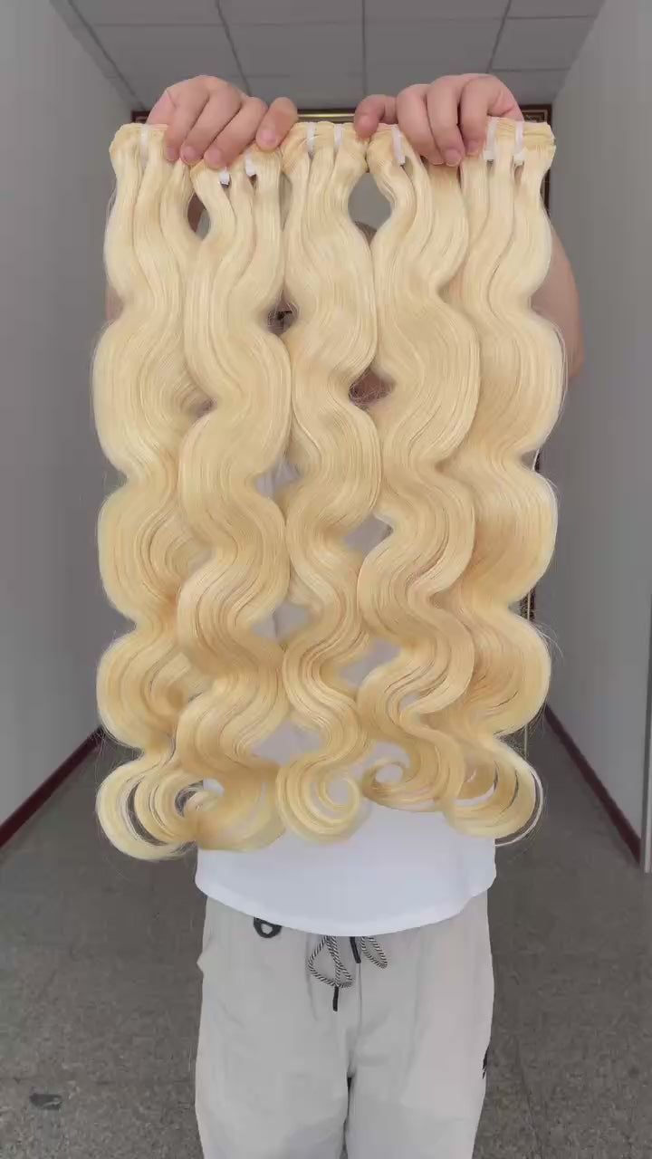 Indian Raw Hair Bundles Raw Blonde Human Hair 3 Bundles deal