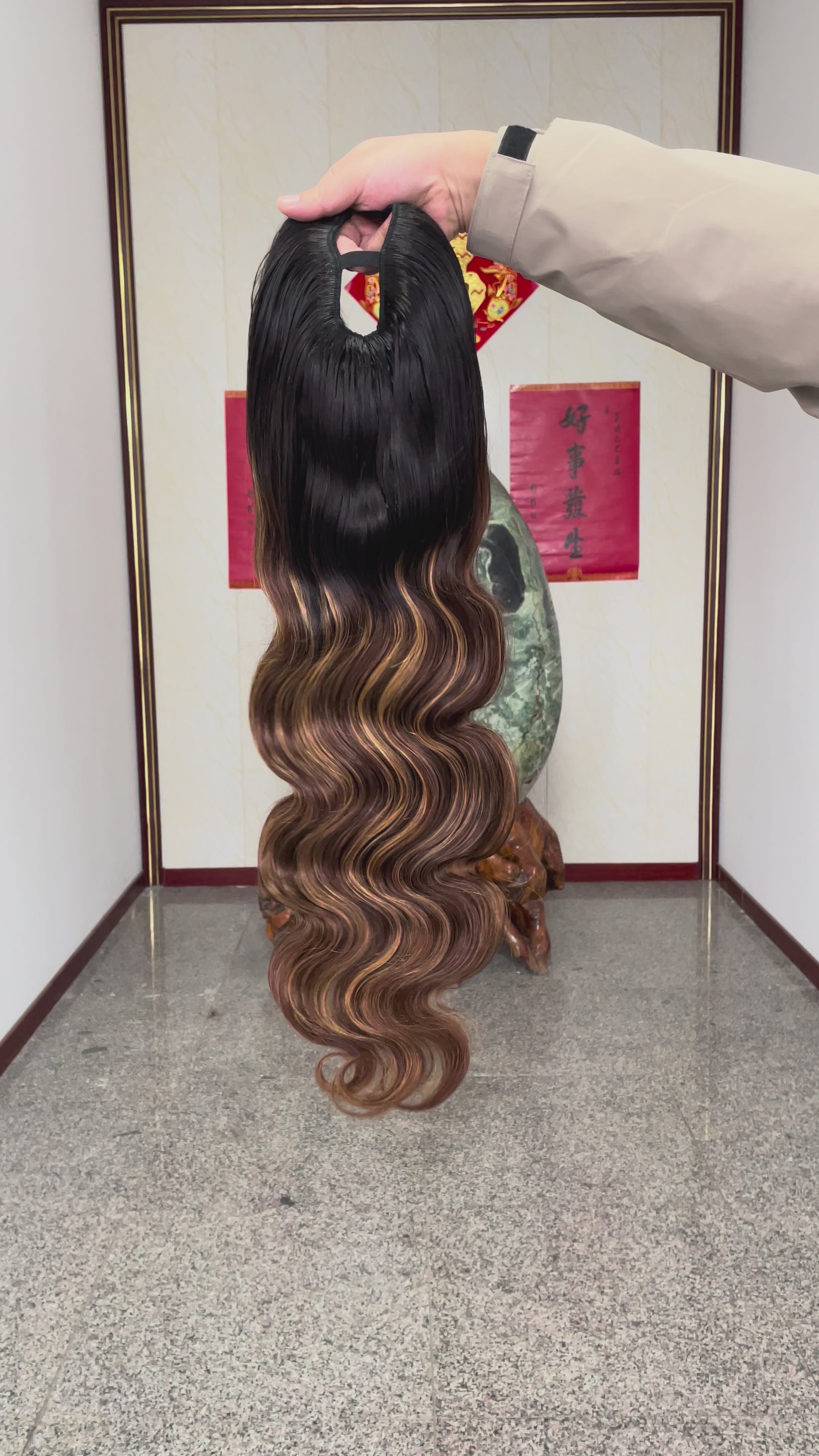 Hightlight Color Body Wave U Part Wig Raw Human Hair