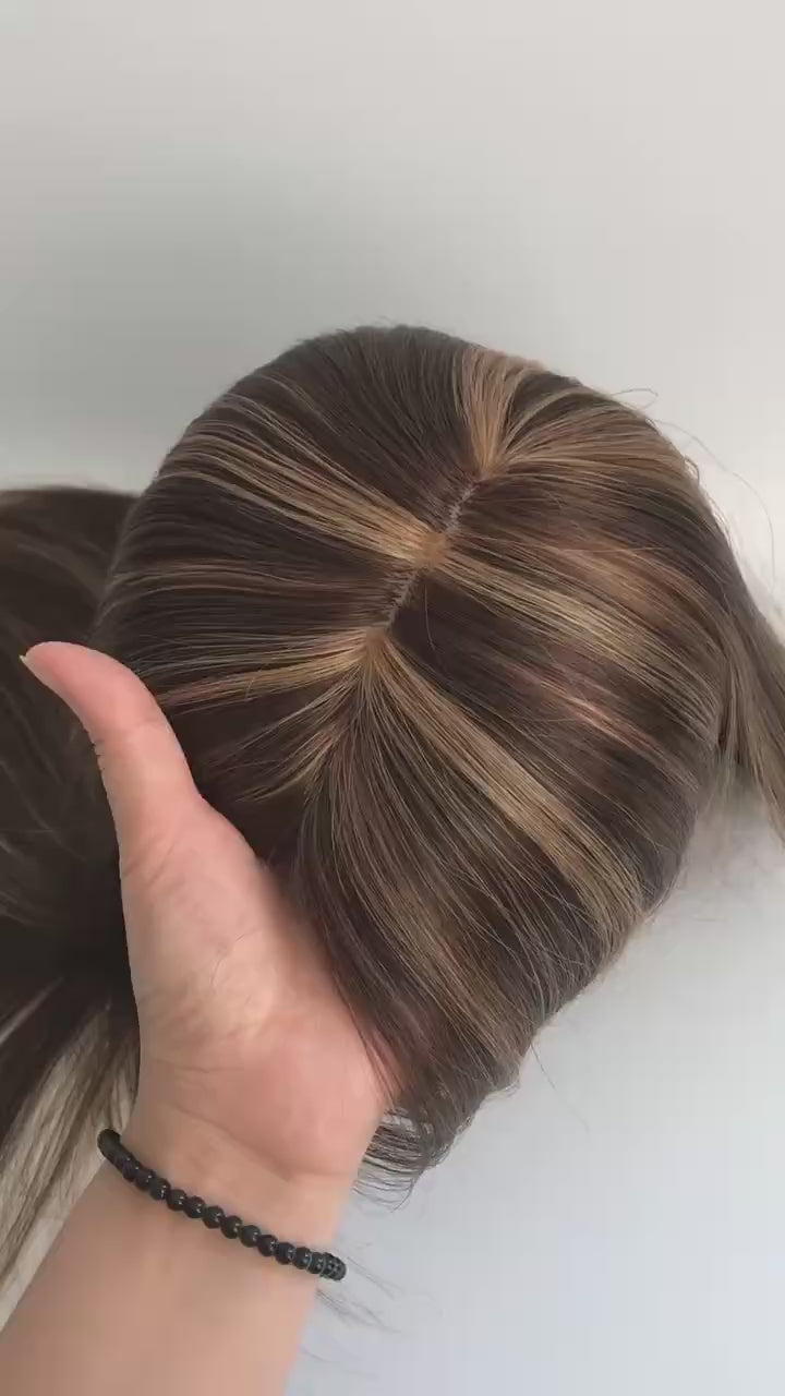 New Injection Indian Human Hair Topper with Silk Base