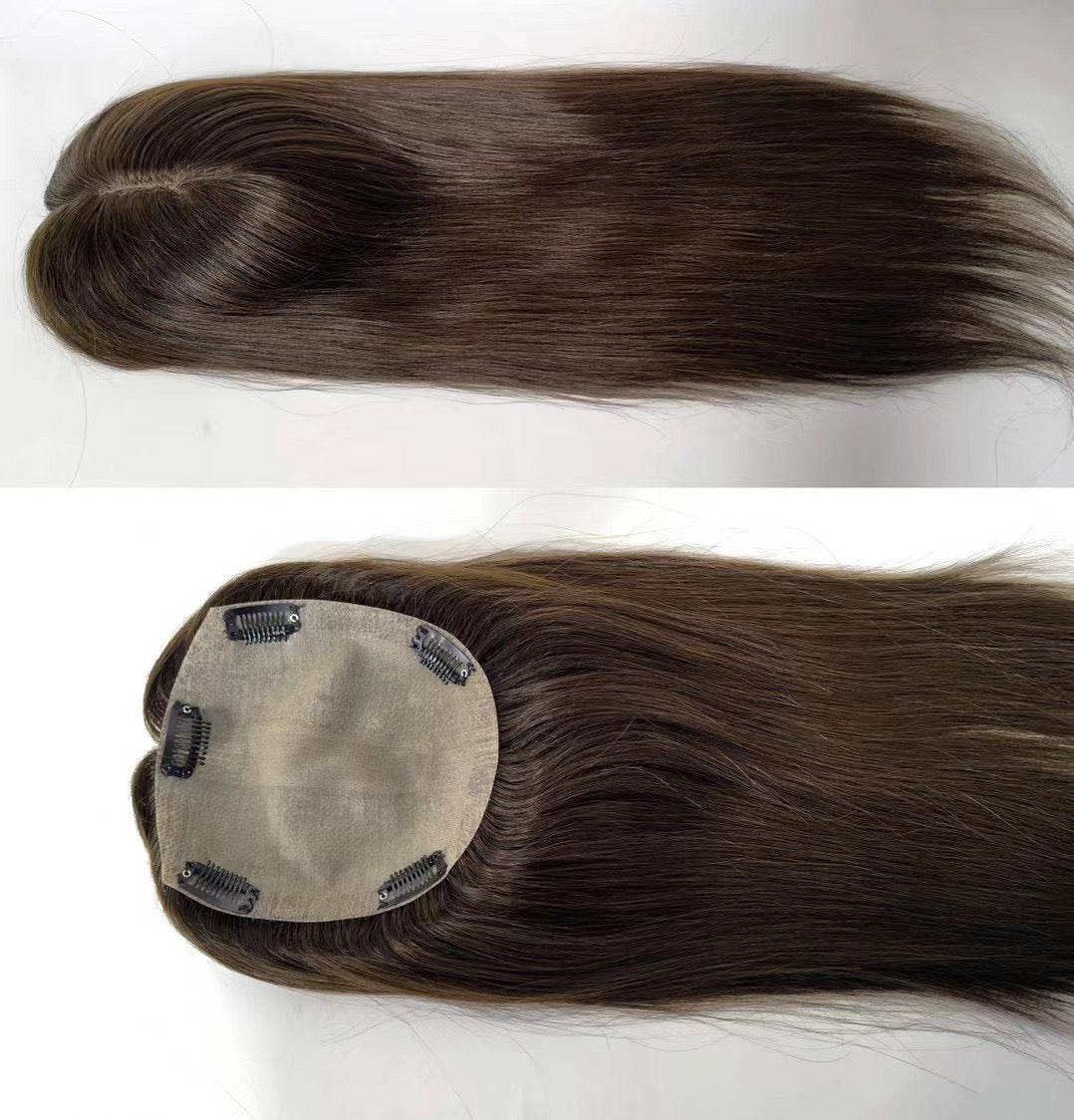 New Injection Indian Human Hair Topper with Silk Base