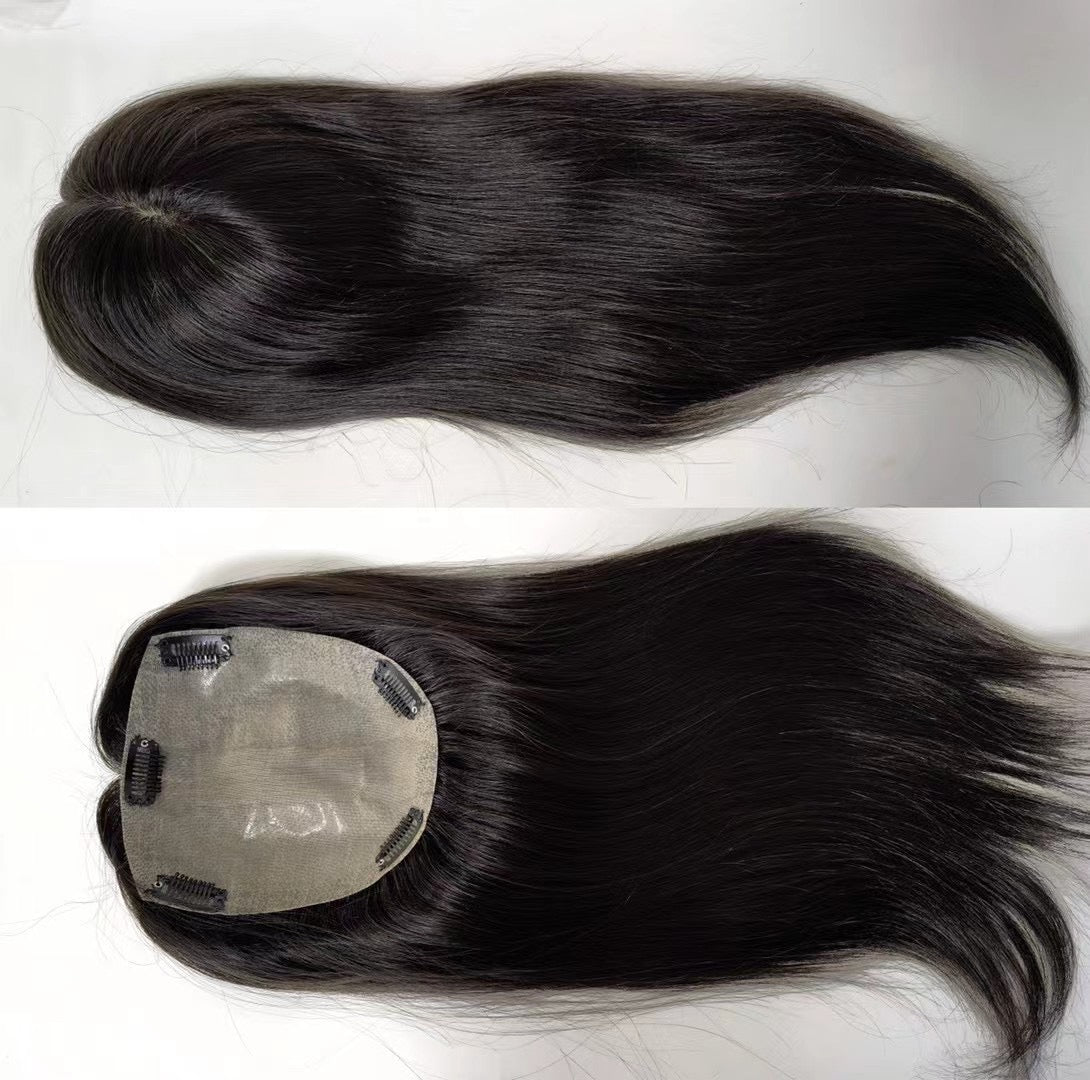 New Injection Indian Human Hair Topper with Silk Base