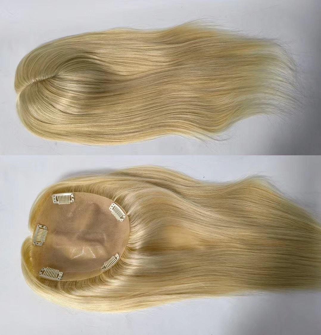 New Injection Indian Human Hair Topper with Silk Base