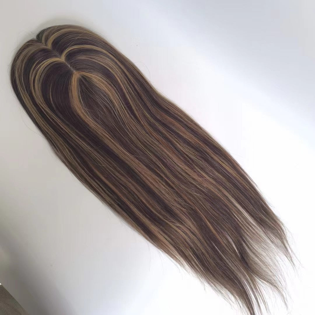 New Injection Indian Human Hair Topper with Silk Base
