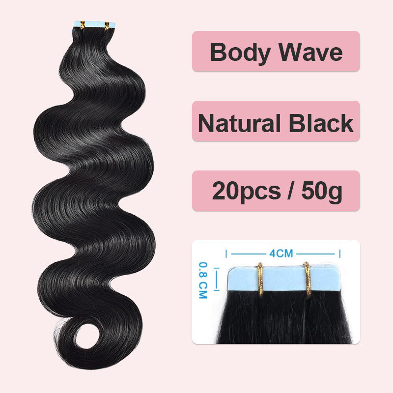 Indian Virgin Hair Tape in Hair Extensions Straight Wavy Curl