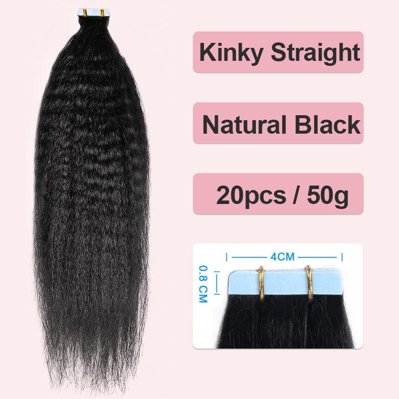 Indian Virgin Hair Tape in Hair Extensions Straight Wavy Curl
