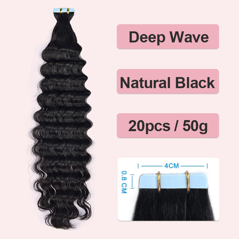 Indian Virgin Hair Tape in Hair Extensions Straight Wavy Curl