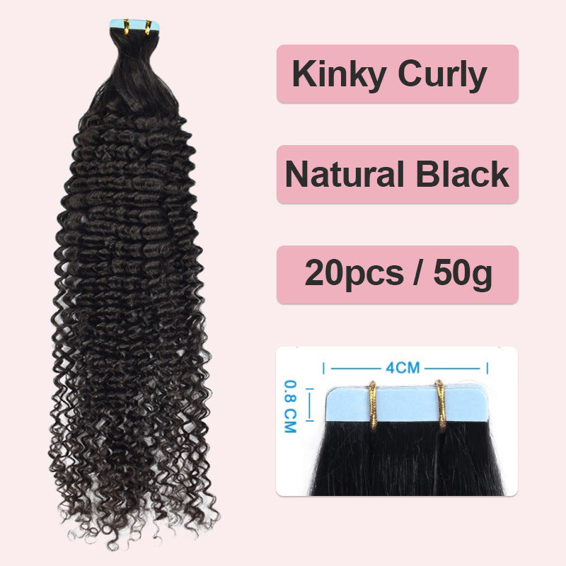 Indian Virgin Hair Tape in Hair Extensions Straight Wavy Curl